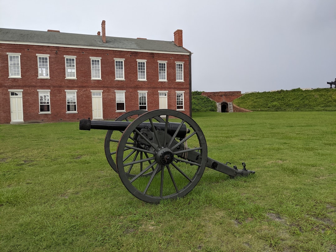 Historic Fort Clinch and a cannon on Amelia Island, Florida