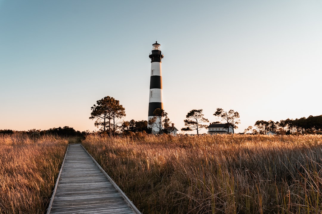 Bodie Island Lighthouse and boardwalk in the Outer Banks, North Carolina