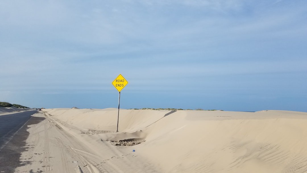 Open sand dunes and beach at South Padre Island, Texas