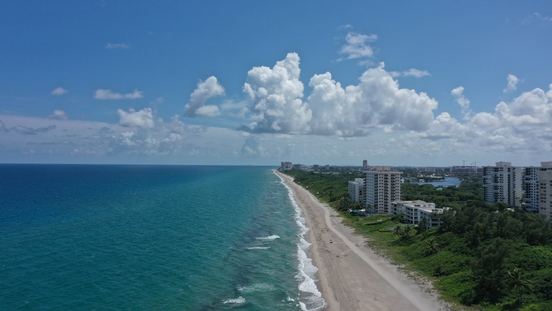 Aerial view of the St. George Island coastline and beachfront in Florida